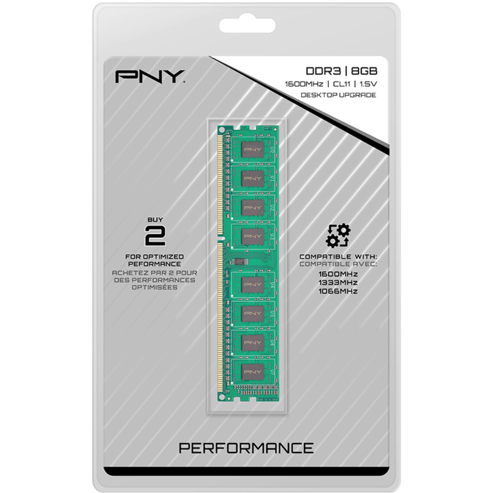 Memoria Ram DDR3 PNY 8 GB Escritorio 1600 MHz DIMM